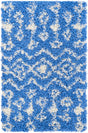 Periwinkle Blue 2' x 3' Moroccan Trellis Shag Rectangle Rug