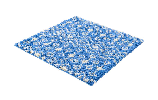 Periwinkle Blue 3' 3 x 3' 3 Moroccan Trellis Shag Square Area Rug Thick Soft Touch Fluffy & Plush Shaggy Pile 100% Polypropylene Geometric Traditional Carpet for Sale at Rug Engine