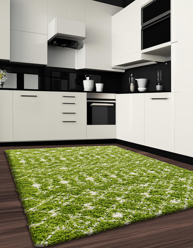 Green 9' x 12' Moroccan Trellis Shag Rectangle Area Rug Thick Soft Touch Fluffy & Plush Shaggy Pile 100% Polypropylene Geometric Traditional Carpet for Sale at Rug Engine