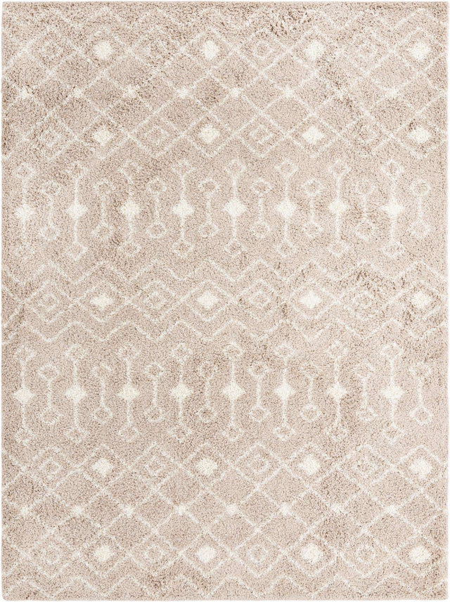 Light Brown 9' x 12' Moroccan Trellis Shag Rectangle Area Rug Thick Soft Touch Fluffy & Plush Shaggy Pile 100% Polypropylene Geometric Traditional Carpet for Sale at Rug Engine
