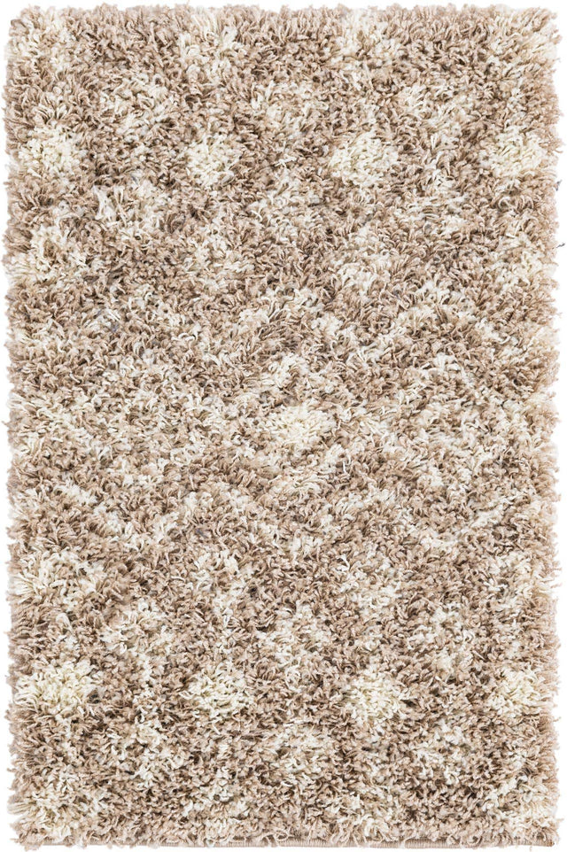 Light Brown 2' x 3' 1 Moroccan Trellis Shag Rectangle Area Rug Thick Soft Touch Fluffy & Plush Shaggy Pile 100% Polypropylene Geometric Traditional Carpet for Sale at Rug Engine
