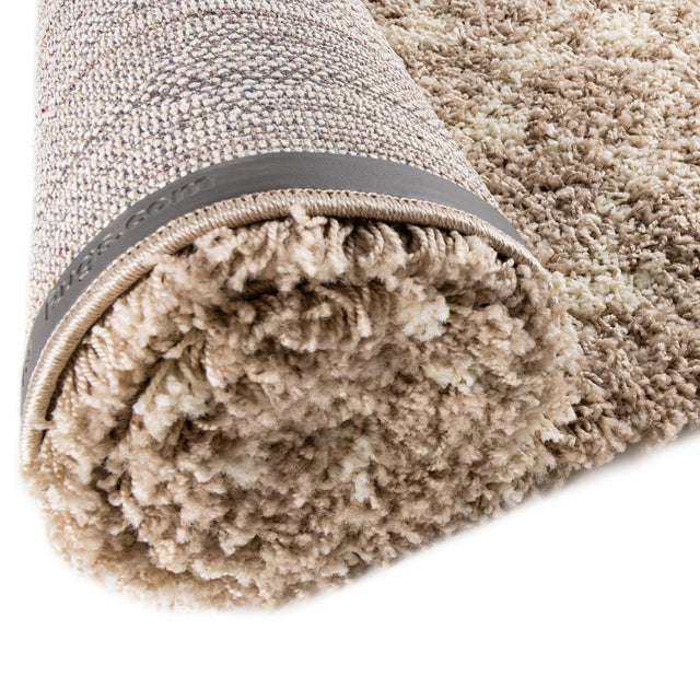 Light Brown 5' 3 x 5' 3 Moroccan Trellis Shag Round Area Rug Thick Soft Touch Fluffy & Plush Shaggy Pile 100% Polypropylene Geometric Traditional Carpet for Sale at Rug Engine