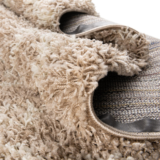 Light Brown 5' 3 x 5' 3 Moroccan Trellis Shag Round Area Rug Thick Soft Touch Fluffy & Plush Shaggy Pile 100% Polypropylene Geometric Traditional Carpet for Sale at Rug Engine
