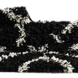 Black and White 2' x 7' Trellis Shag Runner Area Rug Thick Soft Touch Fluffy & Plush Shaggy Pile