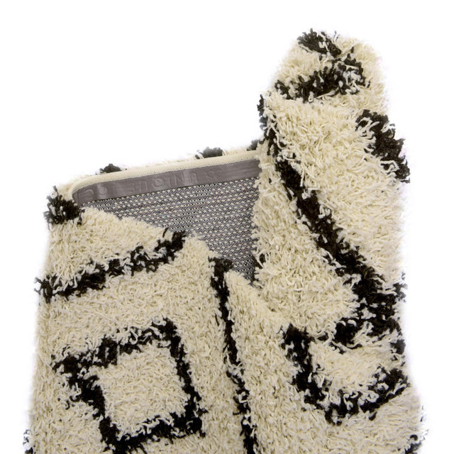 White and Black 7' 10 x 7' 10 Trellis Shag Round Area Rug Thick Soft Touch Fluffy & Plush Shaggy Pile Geometric Modern Unique Carpet for Home Interior Design for Sale at Rug Engine