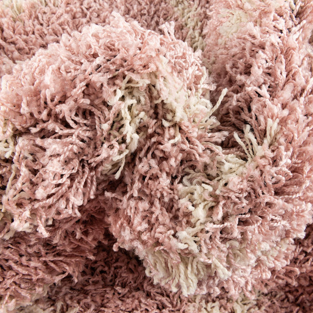 Light Pink 3' 3 x 3' 3 Trellis Shag Round Area Rug Thick Soft Touch Fluffy & Plush Shaggy Pile Geometric Modern Unique Carpet for Home Interior Design for Sale at Rug Engine