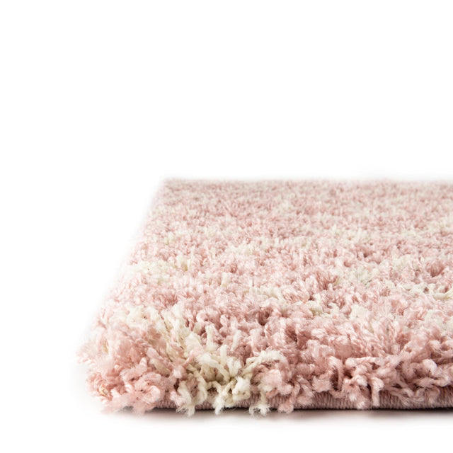 Light Pink 2' x 5' Trellis Shag Runner Area Rug Thick Soft Touch Fluffy & Plush Shaggy Pile