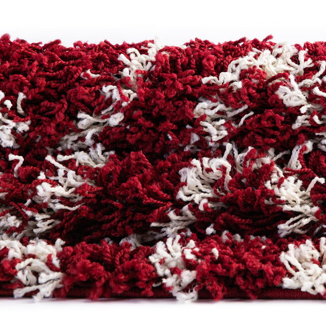 Burgundy Red 2' x 3' Trellis Shag Rectangle Area Rug Thick Soft Touch Fluffy & Plush Shaggy Pile Geometric Modern Unique Carpet for Home Interior Design for Sale at Rug Engine