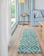 Aqua 2' x 7' Trellis Shag Runner Area Rug Thick Soft Touch Fluffy & Plush Shaggy Pile