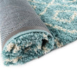 Aqua 3' 3 x 16' 5 Trellis Shag Runner Area Rug Thick Soft Touch Fluffy & Plush Shaggy Pile