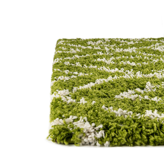 Green 5' 3 x 5' 3 Trellis Shag Square Area Rug Thick Soft Touch Fluffy & Plush Shaggy Pile Geometric Modern Unique Carpet for Home Interior Design for Sale at Rug Engine