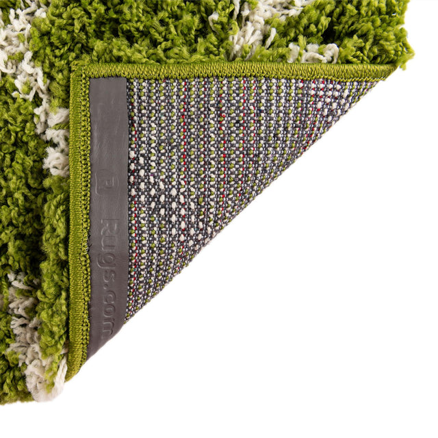 Green 2' 7 x 12' Trellis Shag Runner Area Rug Thick Soft Touch Fluffy & Plush Shaggy Pile Geometric Modern Unique Carpet for Home Interior Design for Sale at Rug Engine