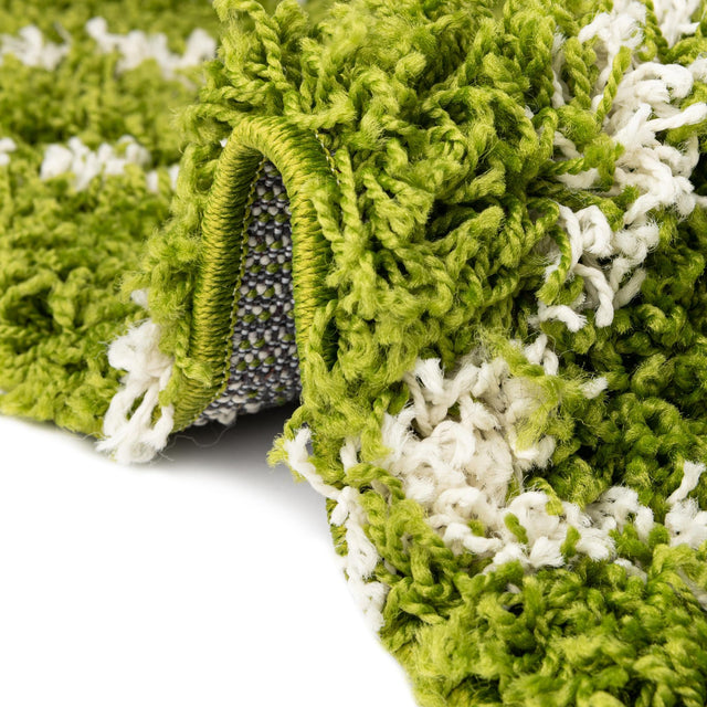 Green 2' 7 x 12' Trellis Shag Runner Area Rug Thick Soft Touch Fluffy & Plush Shaggy Pile Geometric Modern Unique Carpet for Home Interior Design for Sale at Rug Engine