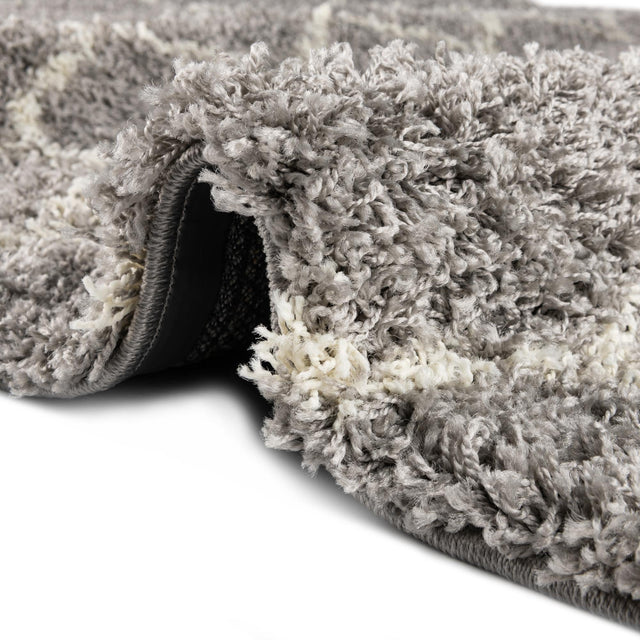 Gray 4' x 6' Trellis Shag Rectangle Area Rug Thick Soft Touch Fluffy & Plush Shaggy Pile Geometric Modern Unique Carpet for Home Interior Design for Sale at Rug Engine
