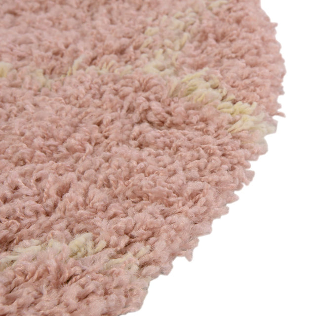 Light Pink 7' 10 x 10' Trellis Shag Oval Area Rug Thick Soft Touch Fluffy & Plush Shaggy Pile Geometric Modern Unique Carpet for Home Interior Design for Sale at Rug Engine