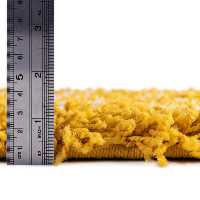 Yellow 7' 10 x 10' Trellis Shag Rectangle Area Rug Thick Soft Touch Fluffy & Plush Shaggy Pile Geometric Modern Unique Carpet for Home Interior Design for Sale at Rug Engine