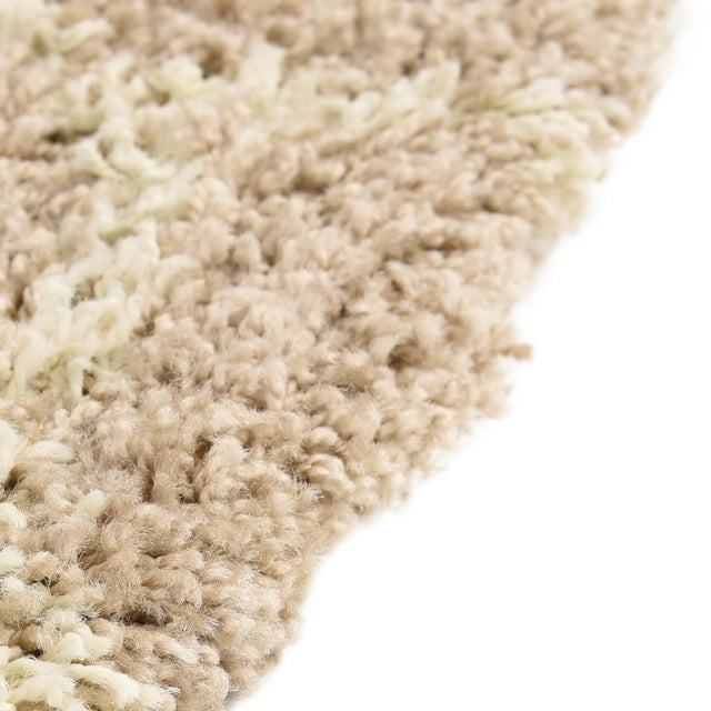Light Brown 5' 3 x 5' 3 Trellis Shag Round Area Rug Thick Soft Touch Fluffy & Plush Shaggy Pile Geometric Modern Unique Carpet for Home Interior Design for Sale at Rug Engine