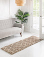 Light Brown 3' 3 x 16' 5 Trellis Shag Runner Area Rug Thick Soft Touch Fluffy & Plush Shaggy Pile