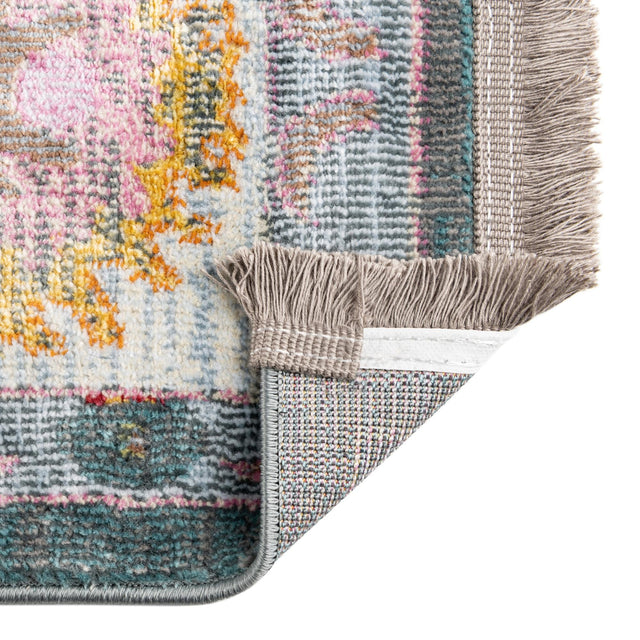 Gray and Blue 4' 3 x 6' Paragon Rectangle Area Rug 100% Polypropylene Colorful Vivid Boho Style Modern Carpet for Unique Interiors for Sale at Rug Engine