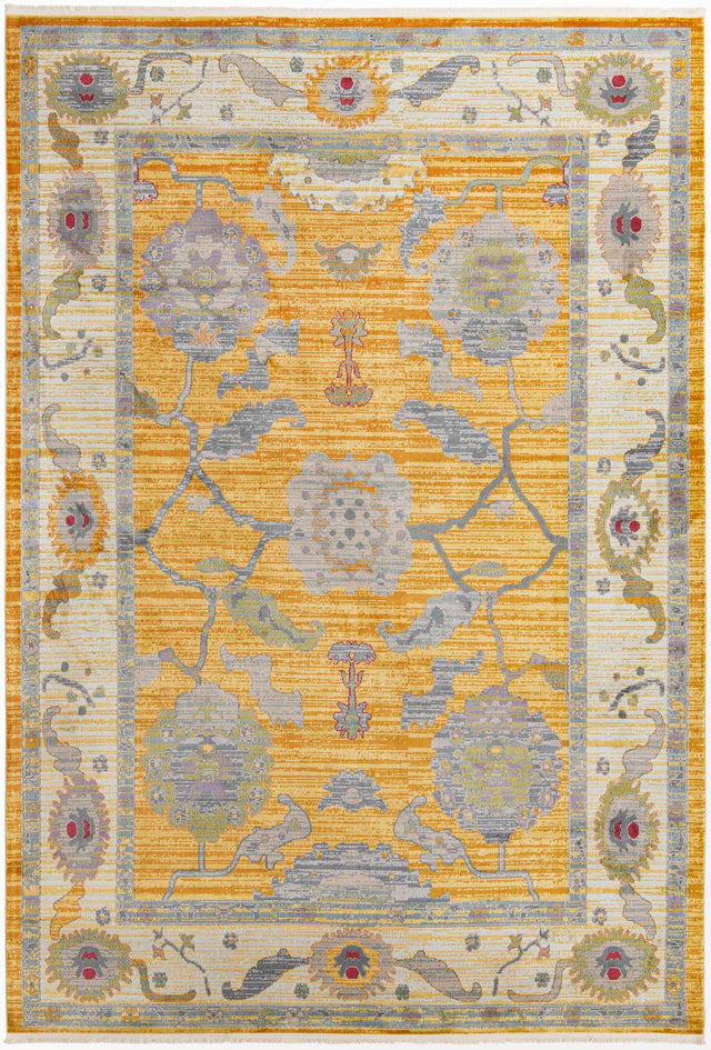 Yellow 10' x 14' Paragon Rectangle Area Rug 100% Polypropylene Colorful Vivid Boho Style Modern Carpet for Unique Interiors for Sale at Rug Engine