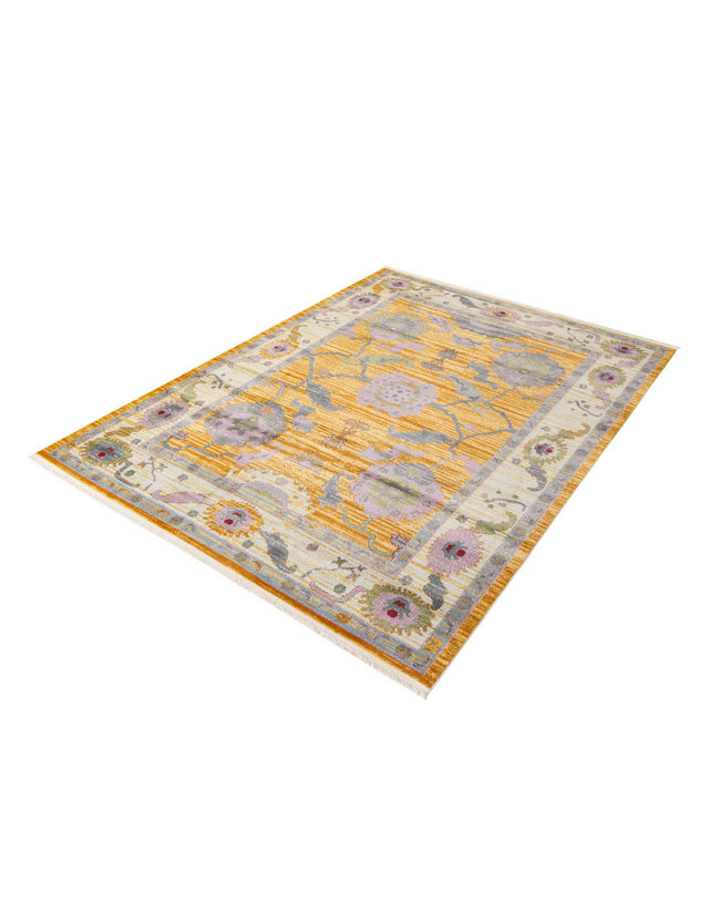 Yellow 8' 2 x 10' Paragon Rectangle Area Rug 100% Polypropylene Colorful Vivid Boho Style Modern Carpet for Unique Interiors for Sale at Rug Engine