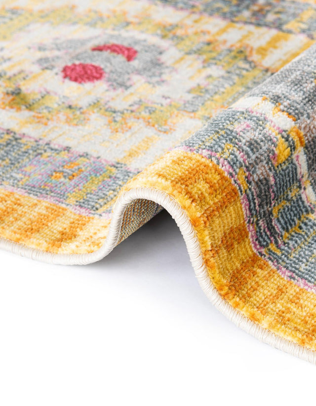 Yellow 7' 1 x 10' Paragon Rectangle Area Rug 100% Polypropylene Colorful Vivid Boho Style Modern Carpet for Unique Interiors for Sale at Rug Engine