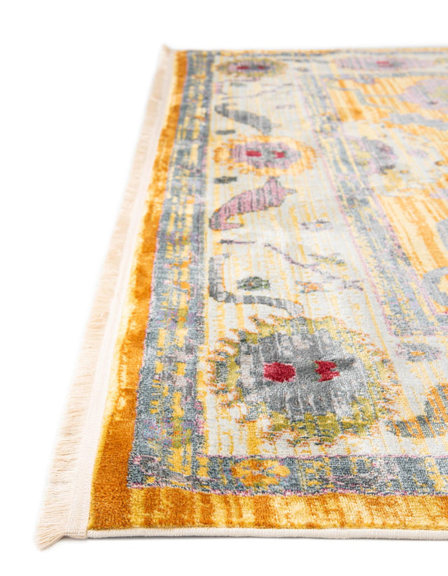 Yellow 2' 2 x 6' Paragon Runner Area Rug 100% Polypropylene Colorful Vivid Boho Style Modern Carpet for Unique Interiors for Sale at Rug Engine