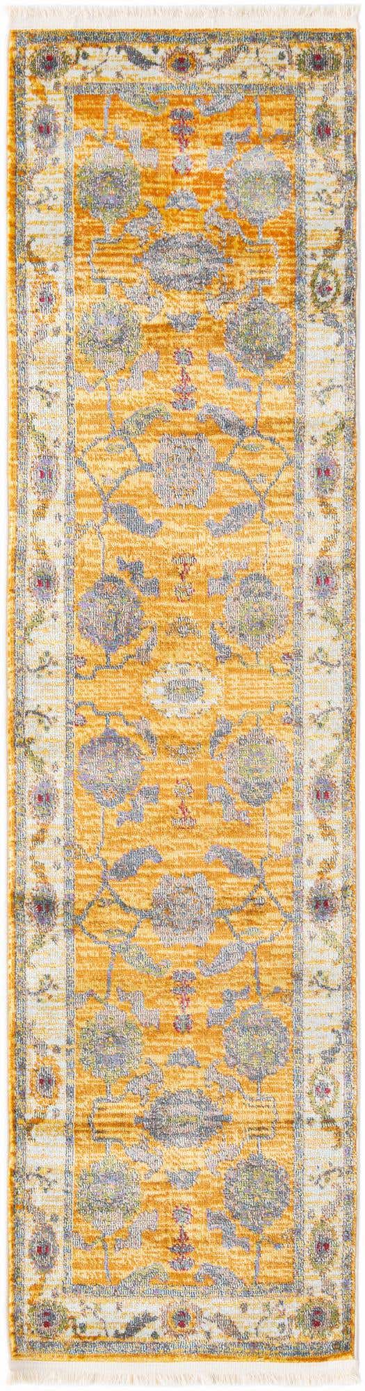 Yellow 2' 2 x 8' Paragon Runner Area Rug 100% Polypropylene Colorful Vivid Boho Style Modern Carpet for Unique Interiors for Sale at Rug Engine