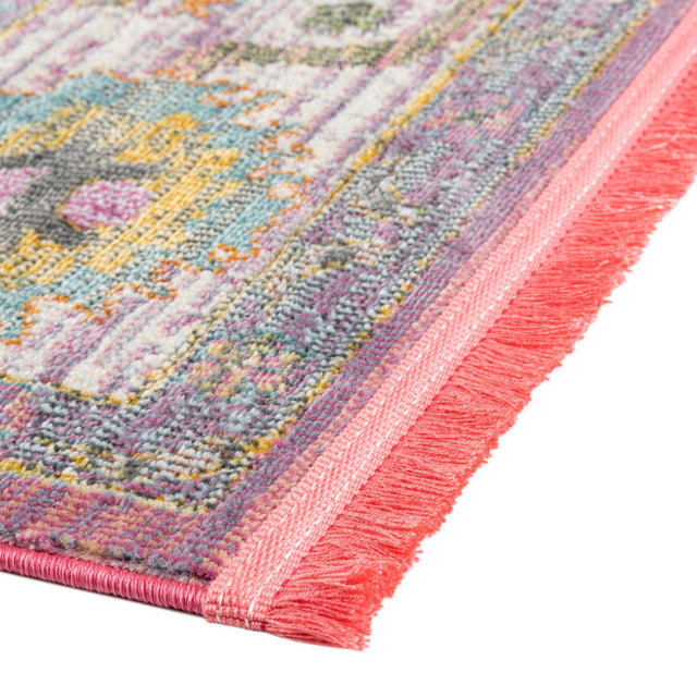 Pink 8' 2 x 10' Paragon Rectangle Area Rug 100% Polypropylene Colorful Vivid Boho Style Modern Carpet for Unique Interiors for Sale at Rug Engine