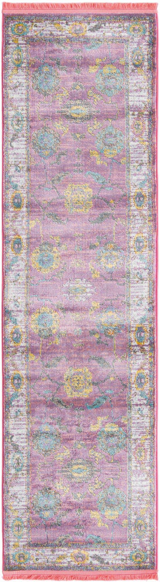 Pink 2' 2 x 8' Paragon Runner Area Rug 100% Polypropylene Colorful Vivid Boho Style Modern Carpet for Unique Interiors for Sale at Rug Engine