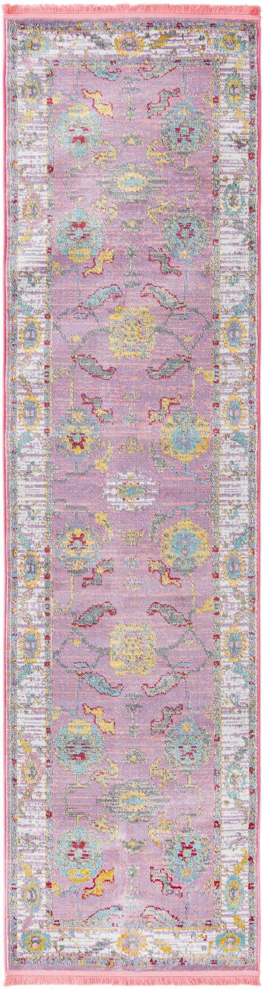 Pink 2' 7 x 10' Paragon Runner Area Rug 100% Polypropylene Colorful Vivid Boho Style Modern Carpet for Unique Interiors for Sale at Rug Engine