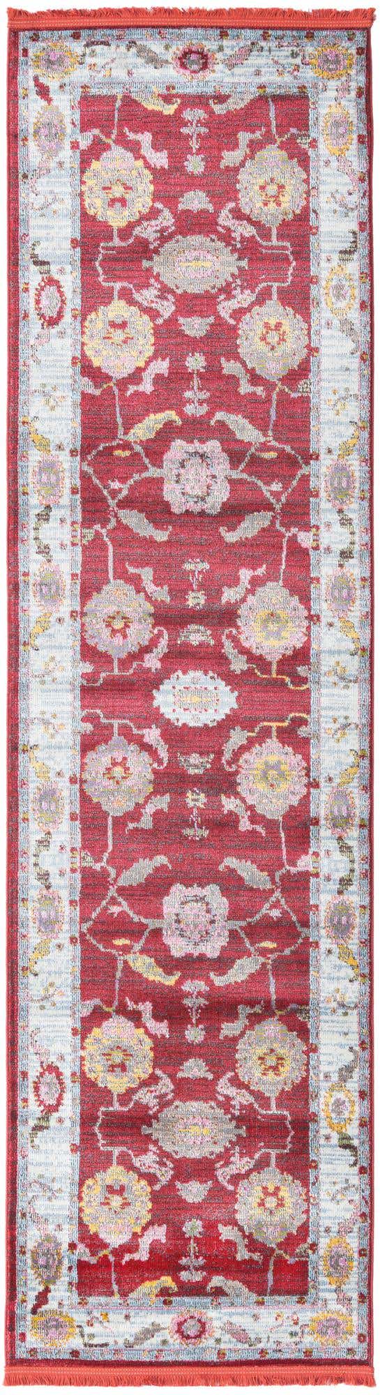 Red 2' 7 x 10' Paragon Runner Area Rug 100% Polypropylene Colorful Vivid Boho Style Modern Carpet for Unique Interiors for Sale at Rug Engine