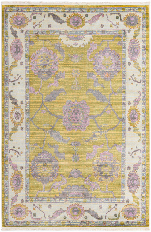 Green 6' x 9' Paragon Rectangle Area Rug 100% Polypropylene Colorful Vivid Boho Style Modern Carpet for Unique Interiors for Sale at Rug Engine
