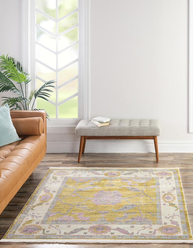 Green 5' 5 x 5' 5 Paragon Square Area Rug 100% Polypropylene Colorful Vivid Boho Style Modern Carpet for Unique Interiors for Sale at Rug Engine