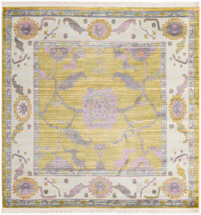 Green 5' 5 x 5' 5 Paragon Square Area Rug 100% Polypropylene Colorful Vivid Boho Style Modern Carpet for Unique Interiors for Sale at Rug Engine