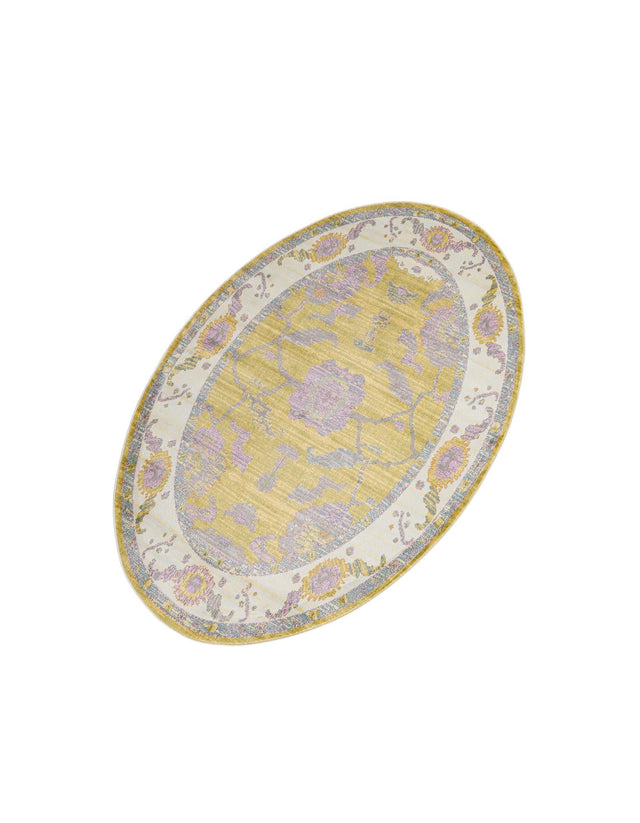 Green 5' 5 x 8' Paragon Oval Area Rug 100% Polypropylene Colorful Vivid Boho Style Modern Carpet for Unique Interiors for Sale at Rug Engine