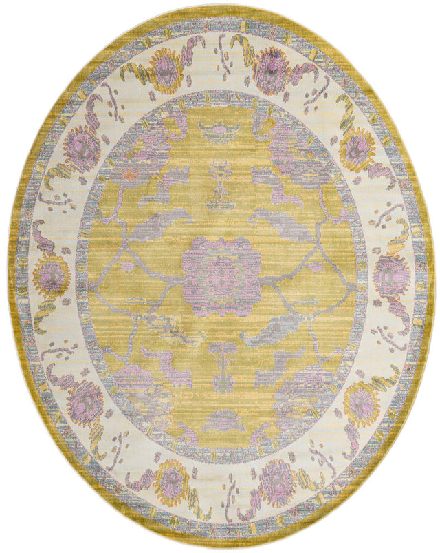 Green 8' 2 x 10' Paragon Oval Area Rug 100% Polypropylene Colorful Vivid Boho Style Modern Carpet for Unique Interiors for Sale at Rug Engine