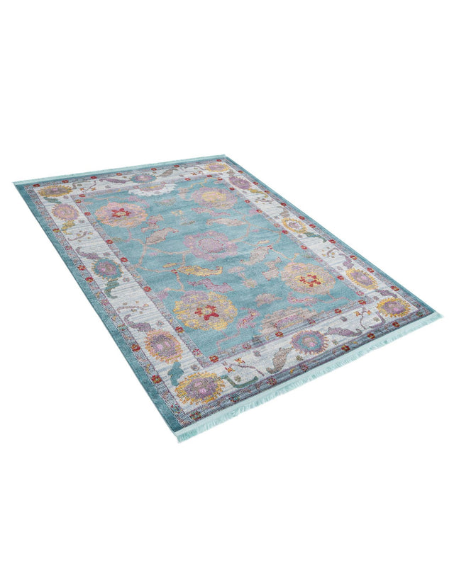 Aqua and Blue 4' 3 x 6' Paragon Rectangle Area Rug 100% Polypropylene Colorful Vivid Boho Style Modern Carpet for Unique Interiors for Sale at Rug Engine