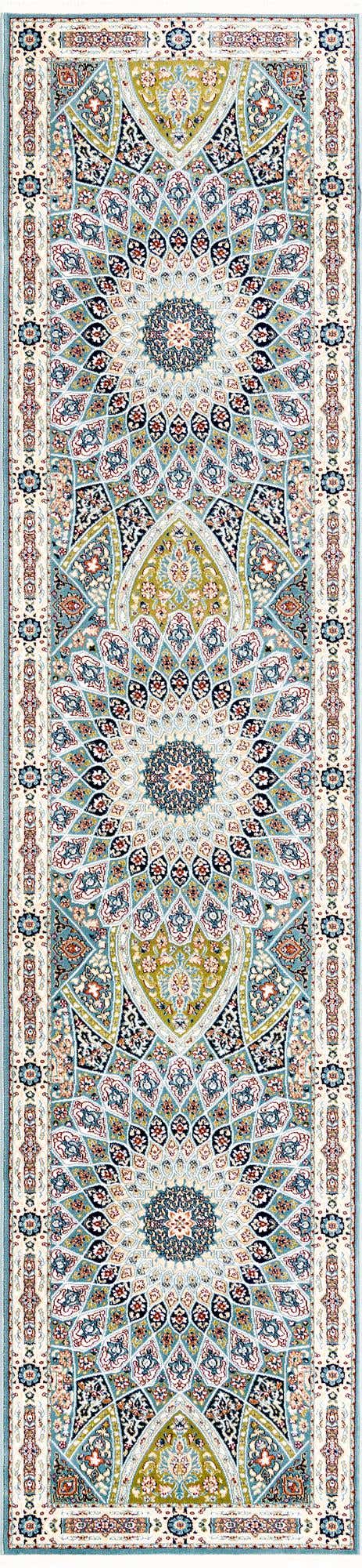 Blue 2' 7 x 11' Narenj Runner Area Rug 85% Polypropylene & 15% Polyester Traditional Classic Carpet for Living, Dining, Bedrooms, Office for Sale at Rug Engine