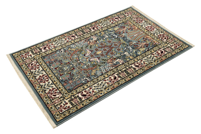 Blue 2' 7 x 4' 1 Narenj Rectangle Area Rug 85% Polypropylene & 15% Polyester Traditional Classic Carpet for Living, Dining, Bedrooms, Office for Sale at Rug Engine
