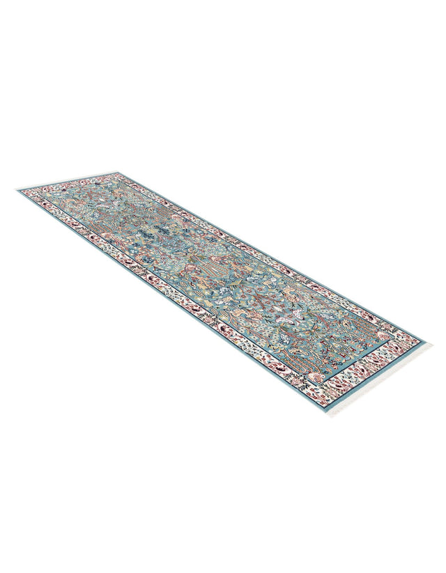 Blue 2' 7 x 7' 1 Narenj Runner Area Rug 85% Polypropylene & 15% Polyester Traditional Classic Carpet for Living, Dining, Bedrooms, Office for Sale at Rug Engine