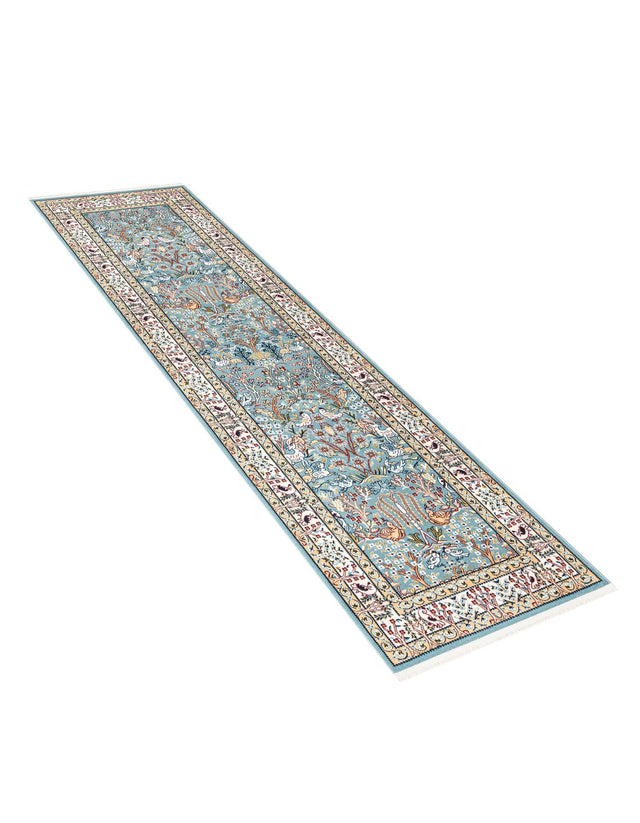 Blue 2' 7 x 9' Narenj Runner Area Rug 85% Polypropylene & 15% Polyester Traditional Classic Carpet for Living, Dining, Bedrooms, Office for Sale at Rug Engine