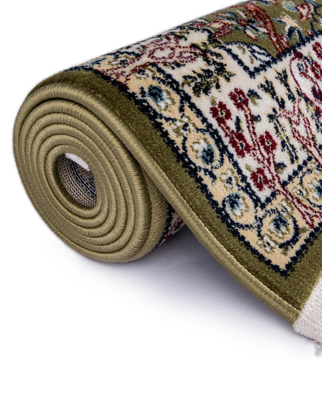 Green 2' 7 x 7' 1 Narenj Runner Area Rug 85% Polypropylene & 15% Polyester Traditional Classic Carpet for Living, Dining, Bedrooms, Office for Sale at Rug Engine