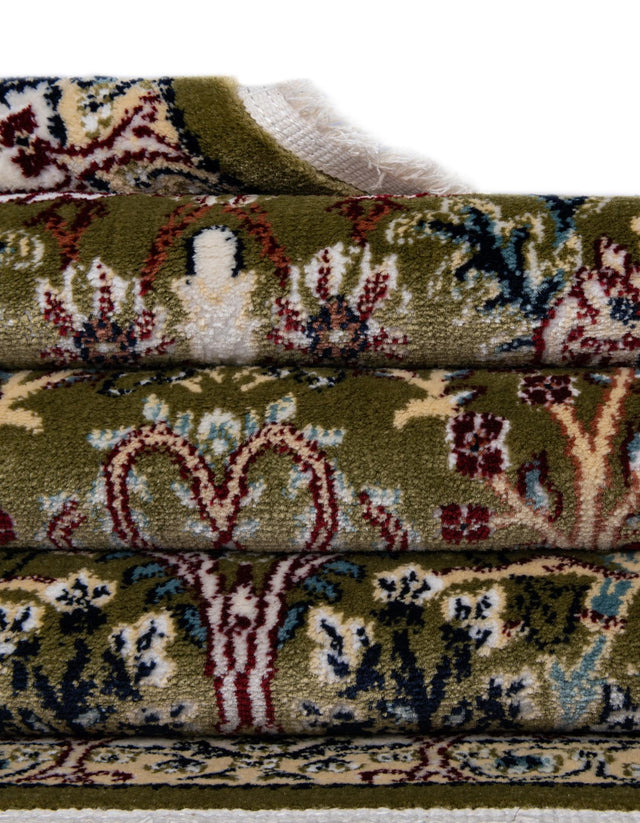 Green 2' 7 x 7' 1 Narenj Runner Area Rug 85% Polypropylene & 15% Polyester Traditional Classic Carpet for Living, Dining, Bedrooms, Office for Sale at Rug Engine