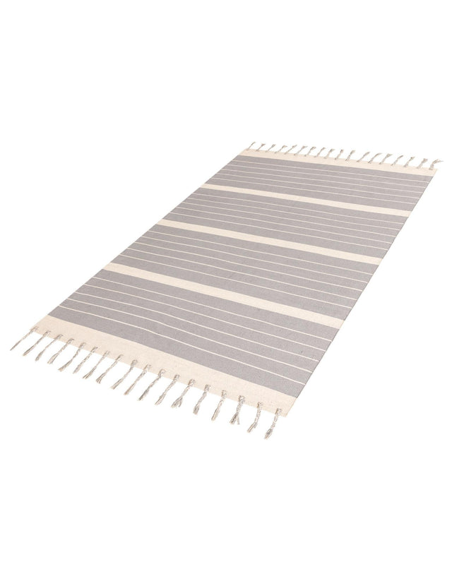 Gray and White 6' 1 x 9' Chindi Cotton Rectangle Area Rug Interior Design Home Decor Carpet Mat for Sale at Rug Engine