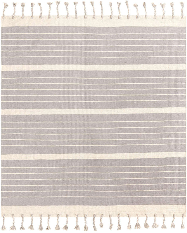 Gray and White 7' 1 x 7' 1 Chindi Cotton Square Area Rug Interior Design Home Decor Carpet Mat for Sale at Rug Engine