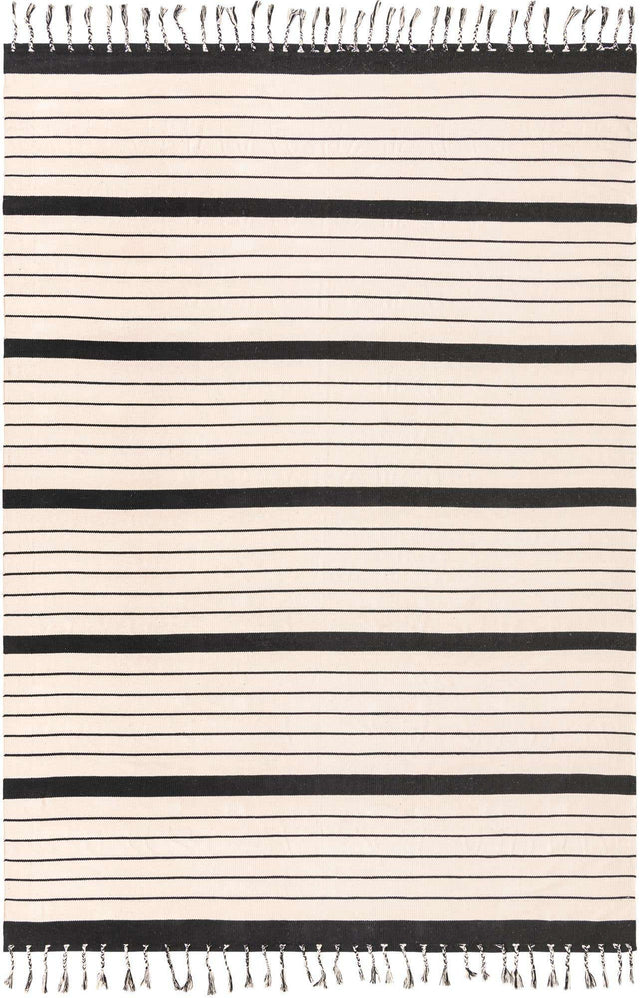Black and White 9' x 12' Chindi Cotton Rectangle Area Rug Interior Design Home Decor Carpet Mat for Sale at Rug Engine