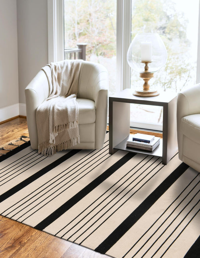 Black and White 9' x 12' Chindi Cotton Rectangle Area Rug Interior Design Home Decor Carpet Mat for Sale at Rug Engine