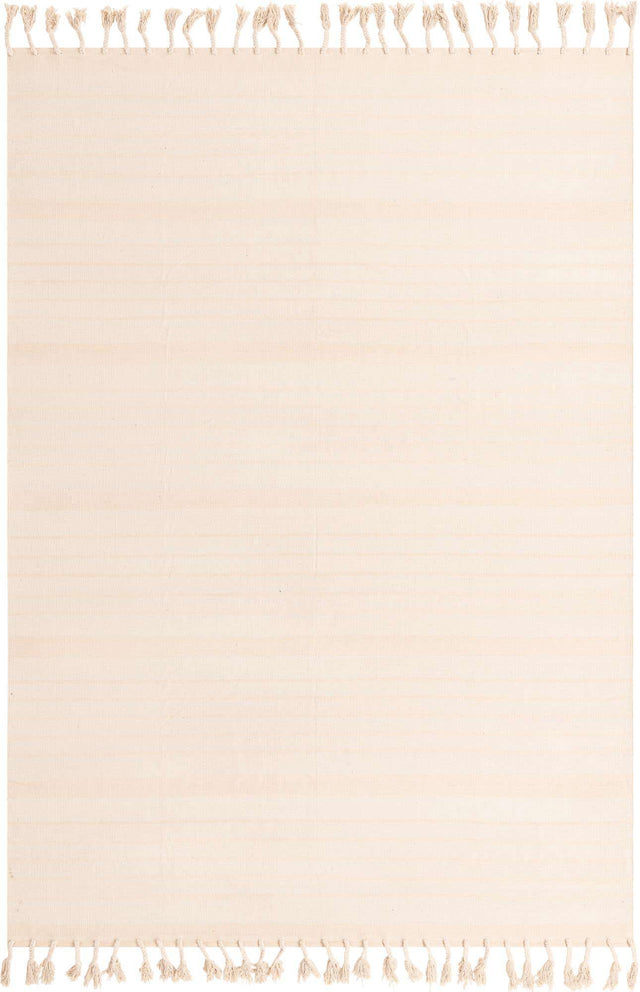 Beige and White 9' x 12' Chindi Cotton Rectangle Area Rug Interior Design Home Decor Carpet Mat for Sale at Rug Engine
