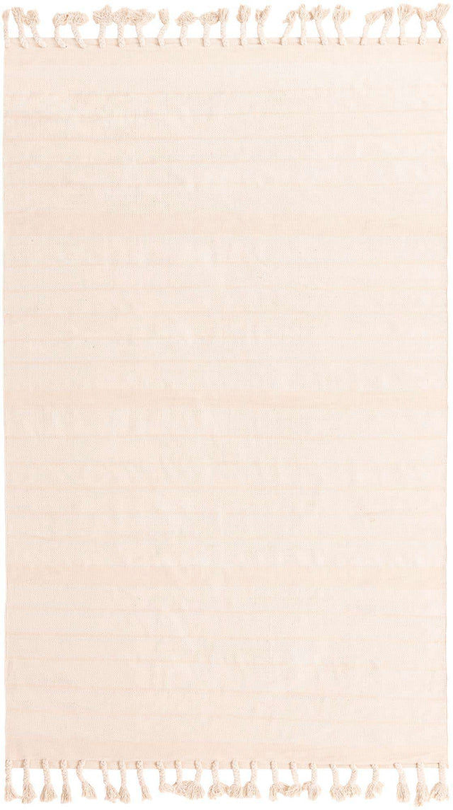 Beige and White 6' 1 x 9' Chindi Cotton Rectangle Area Rug Interior Design Home Decor Carpet Mat for Sale at Rug Engine